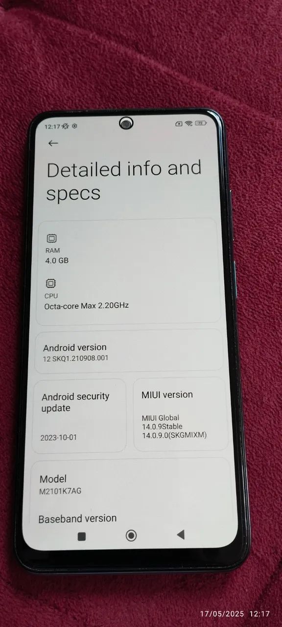 celular "Redmi Note 10" (modelo M2101K7AG) usado, mas tudo funcionando - Foto 5