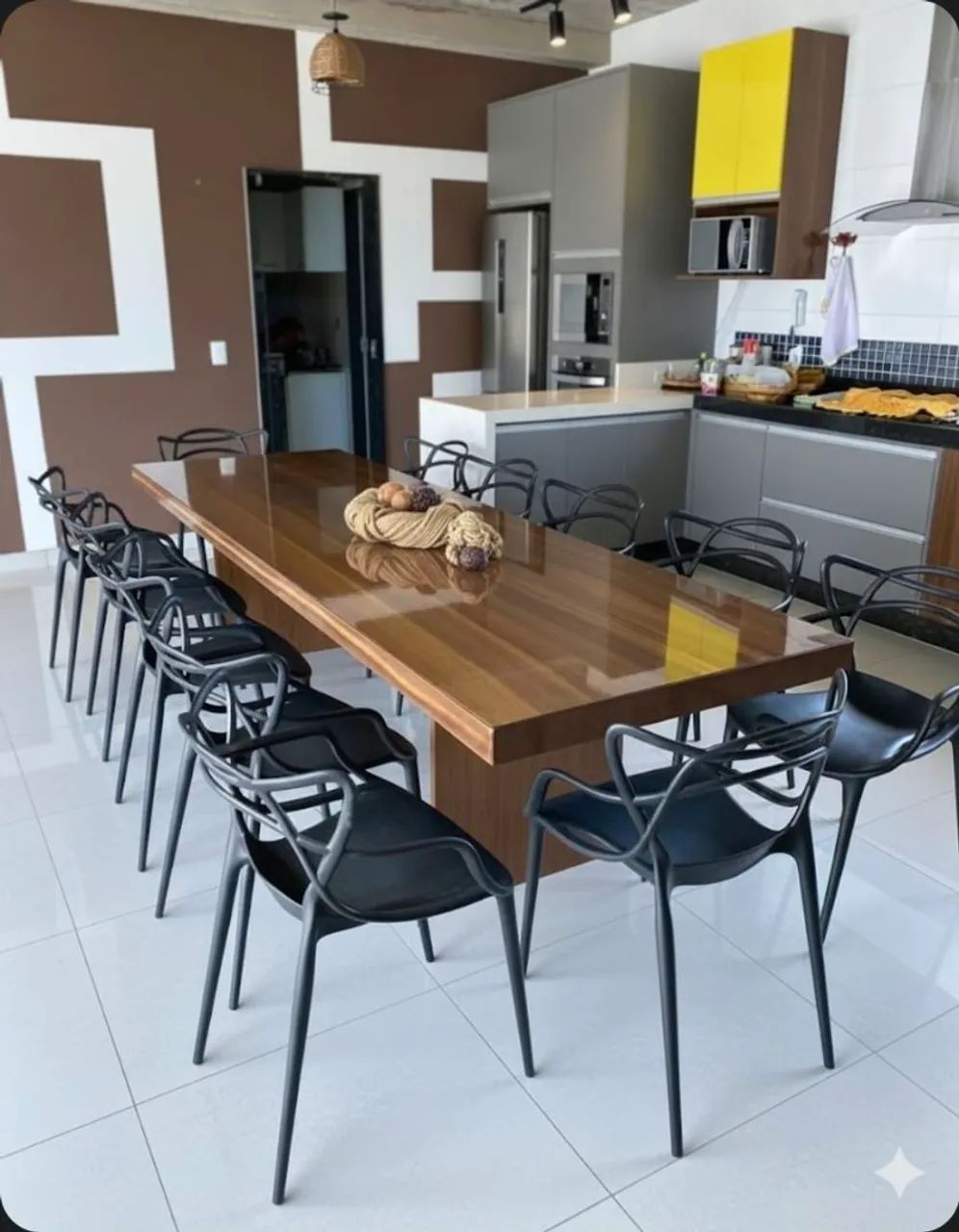 Mesa de ardósia pintada cor de madeira  - Foto 4