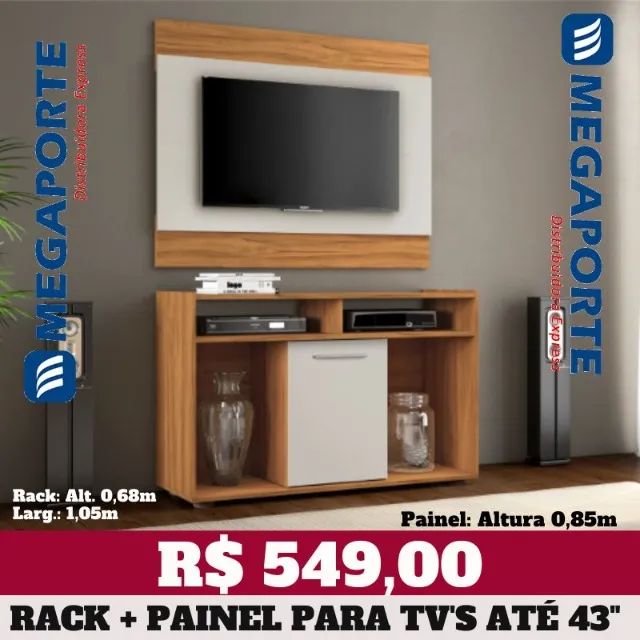 Rack + Painel para Televisão até 43" (NOVO) Entrega Grátis!  - Foto 3