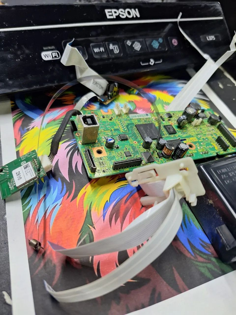 Placa lógica epson L375 incluso painel, flat, fonte, sensor e fita ecolder  - Foto 2