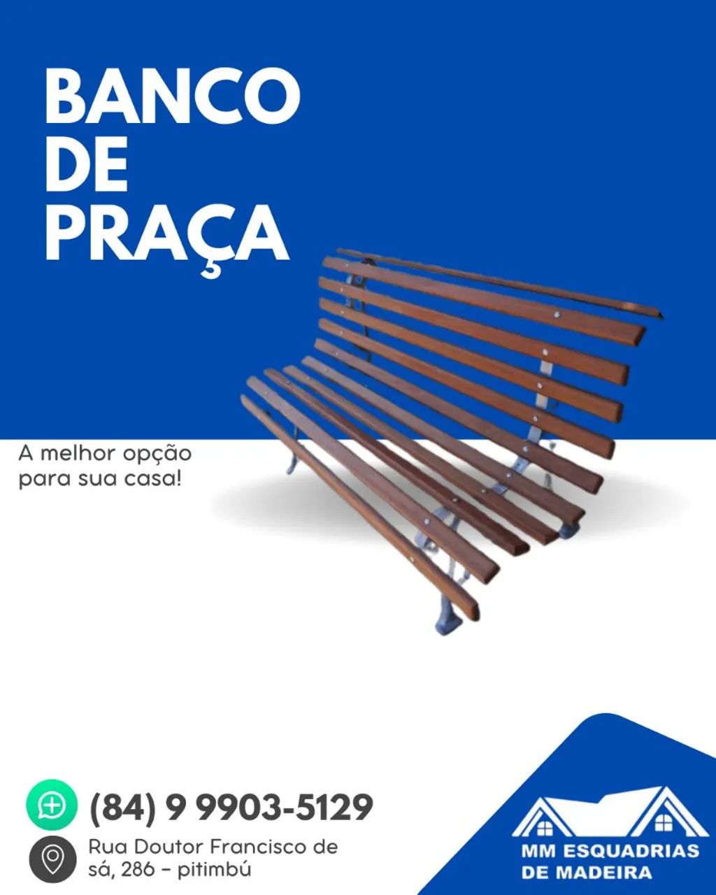 Banco de Praça em Madeira - Novo