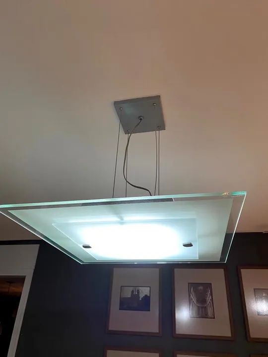 Lustre de teto moderno em vidro