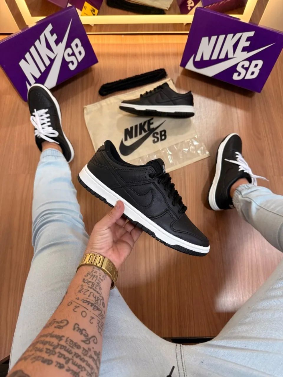 Tênis Nike SB Dunk Preto Masculino Linha Luxo - Foto 2