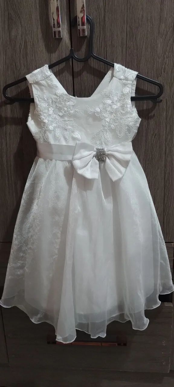 Vestido de festa branco para menina / idade: 2 à 3 anos - Foto 3