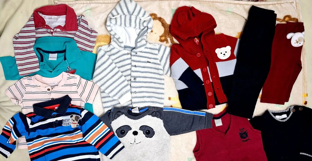 Lotinho de inverno casacos e camisas 13 peças novas e seminovas menino bebê g e gg - Foto 4