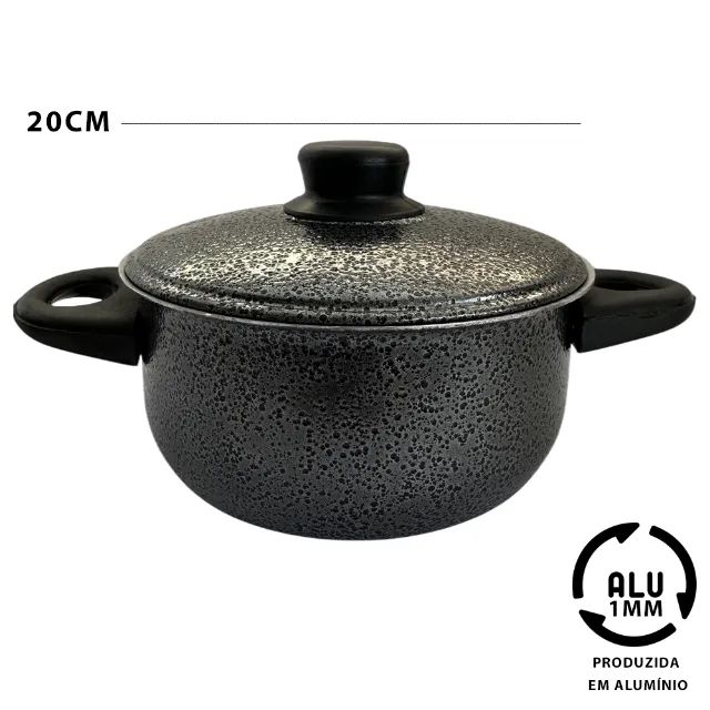 Conjunto de jogo de Panelas 5 peças Alumínio Resistente - Preto - Foto 4