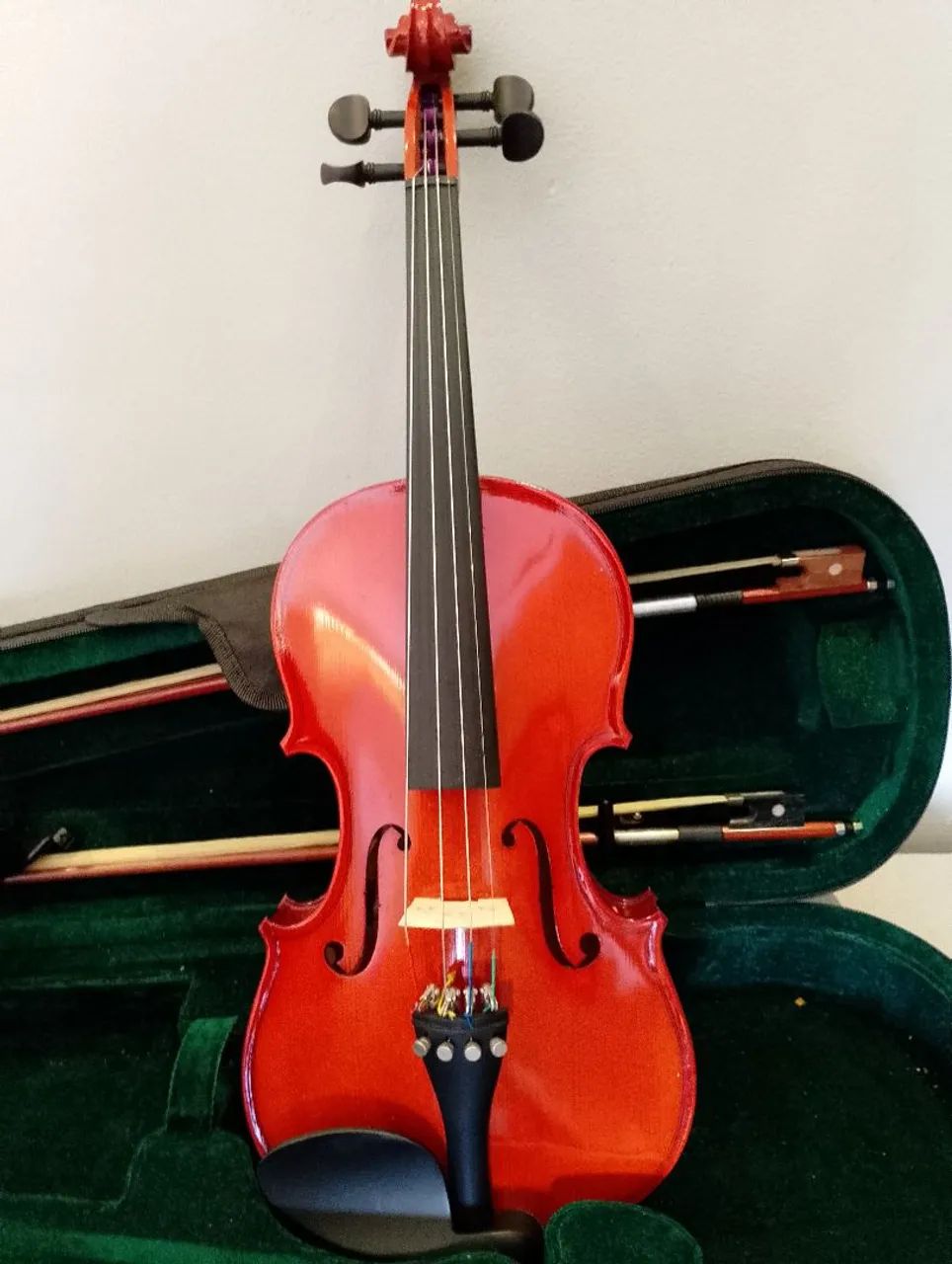Violino Vermelho Michael com Estojo e 2 Arcos