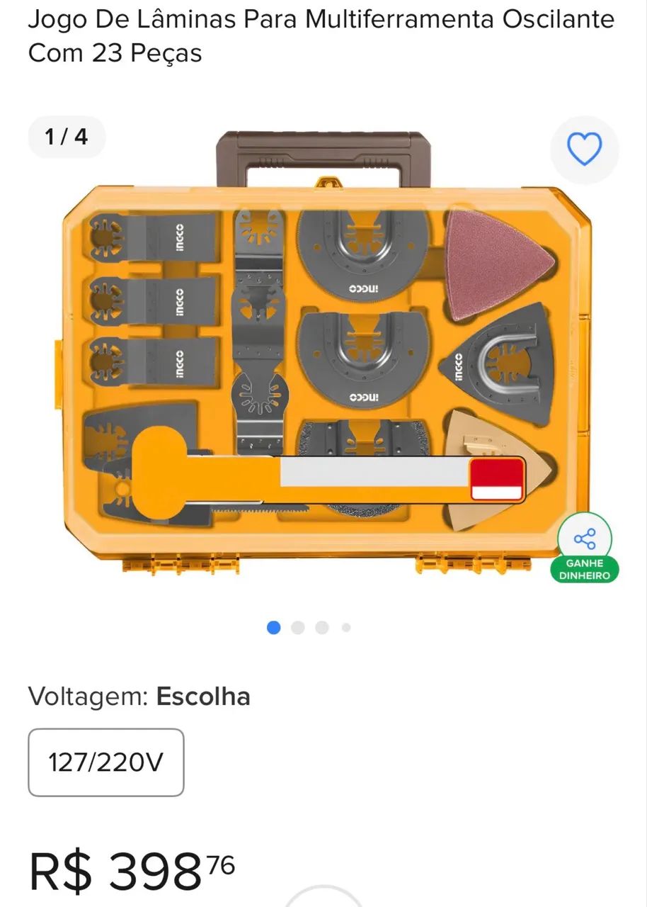 Jogo De Lâminas Para Multiferramenta Oscilante INGCO Com 23 Peças64840850841474122