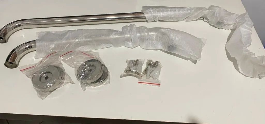 Conjunto de 2 barras de apoio em açõe inoxidável 40cm e 60 cm