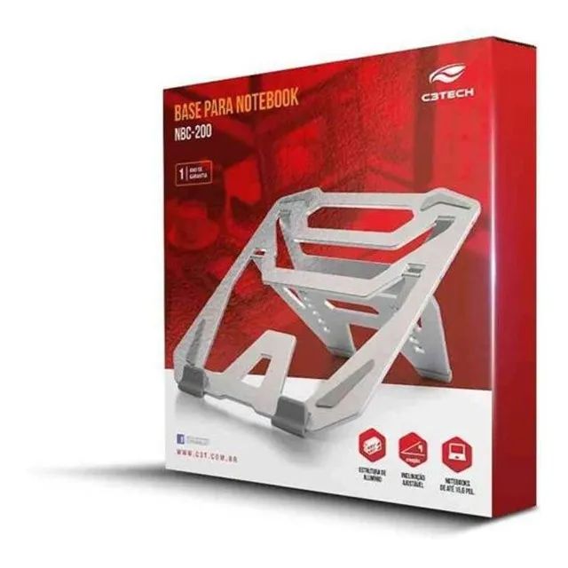  Suporte Para Notebook C3Tech Prata com 6 Ajustes De Altura - WZetta - Foto 3