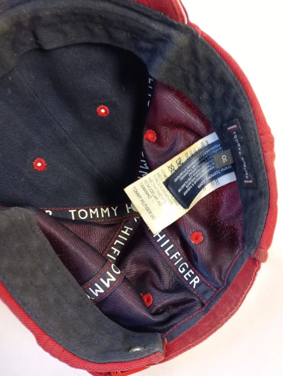 Boné Tommy Hilfiger Vermelho Original Aba Curva  - Foto 4