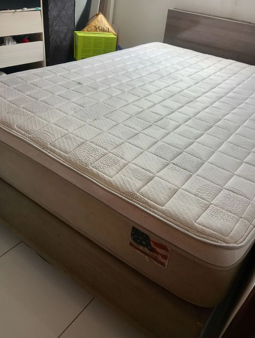 Cama box casal (base+colchão de molas). - Foto 4