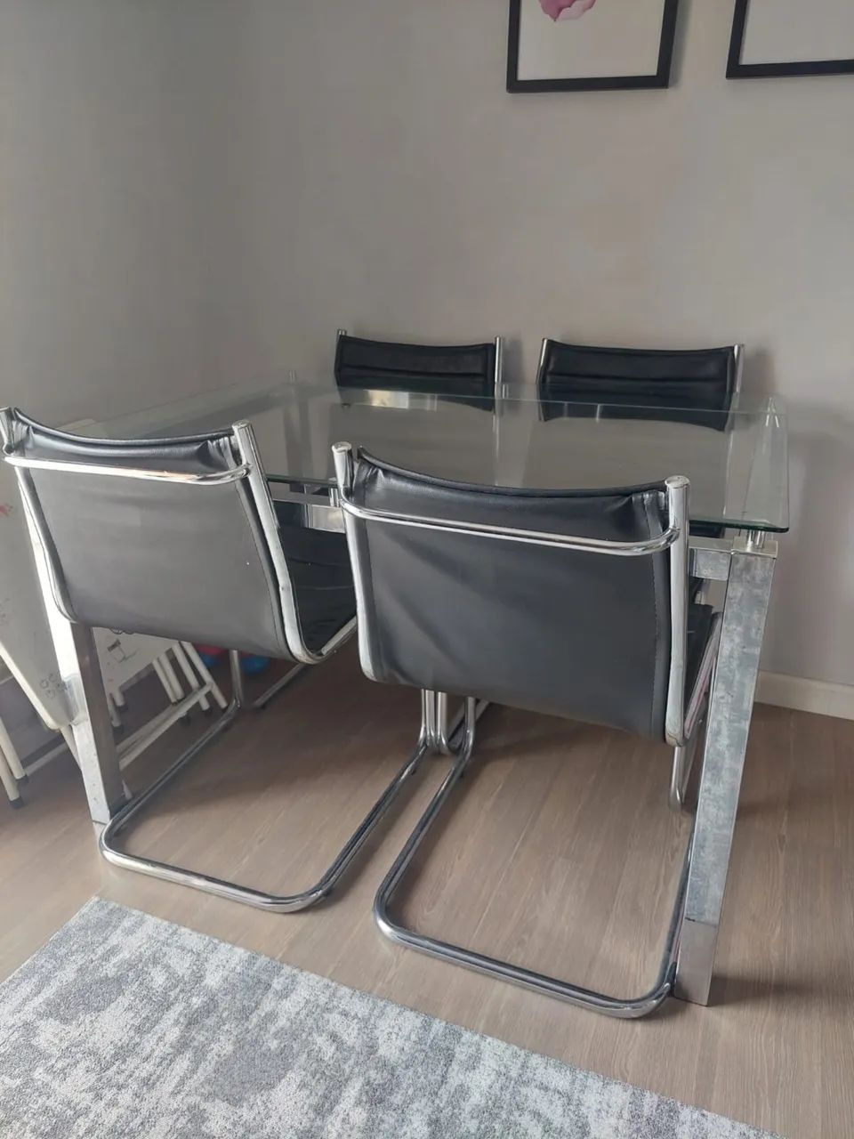 Mesa base metal, com tampo em vidro  - Foto 3