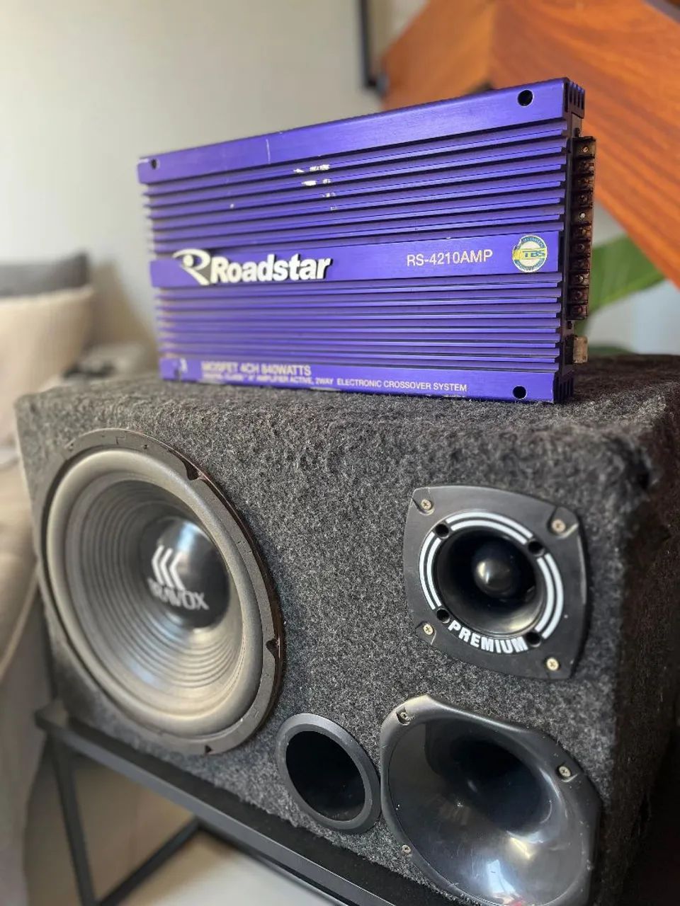Caixa de Som Automotiva e Módulo Roadstar 840w - Foto 5