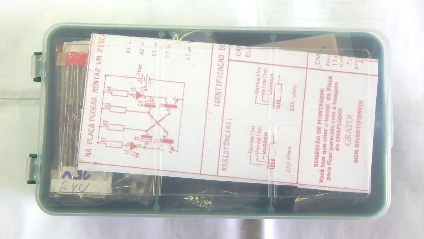 kit BOX componentes eletrônicos diversos, resistor capacitor semicondutor - 345 peças - Foto 2
