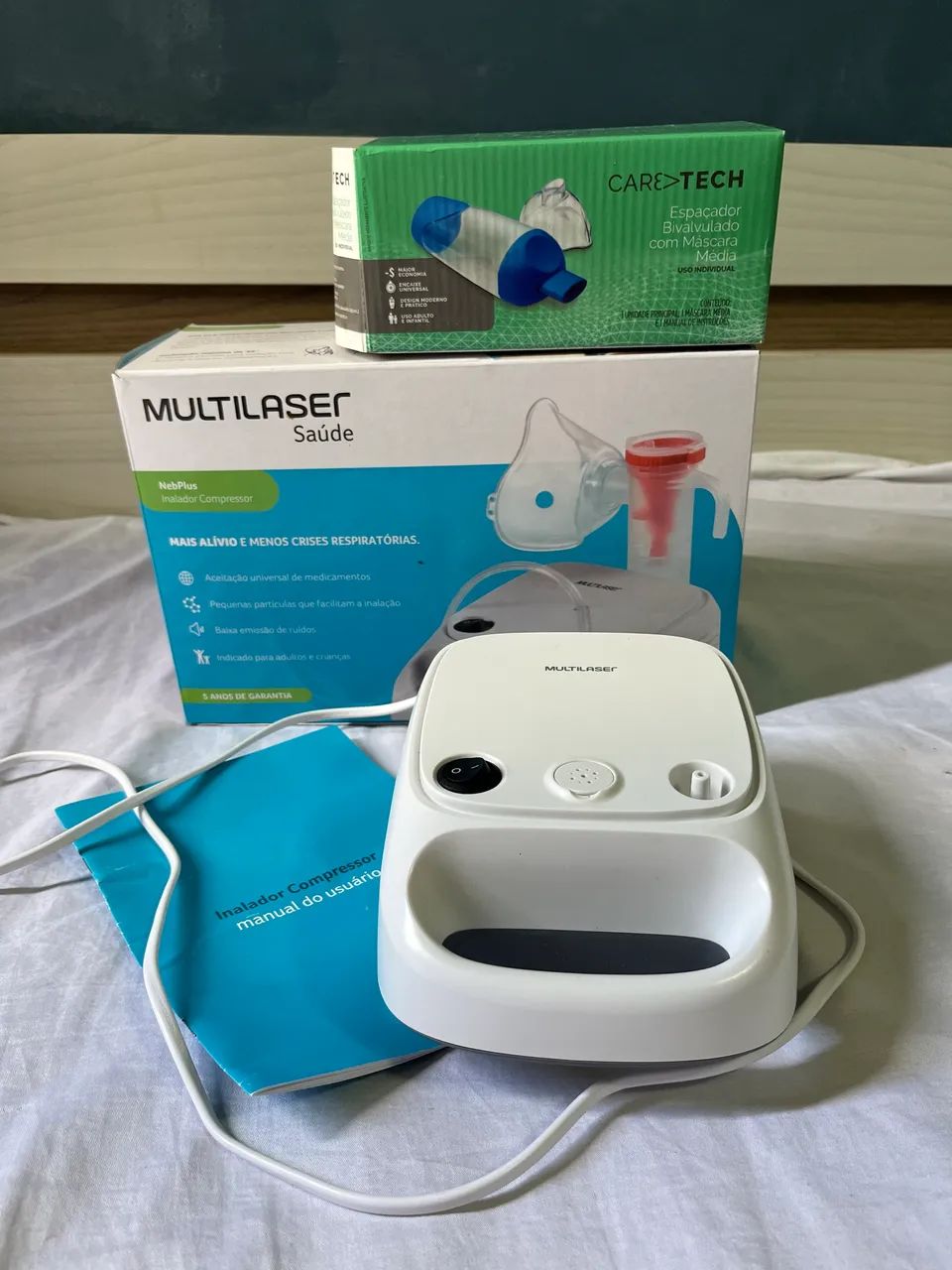 Inalador Multilaser + espaçador Caretech  - Foto 2