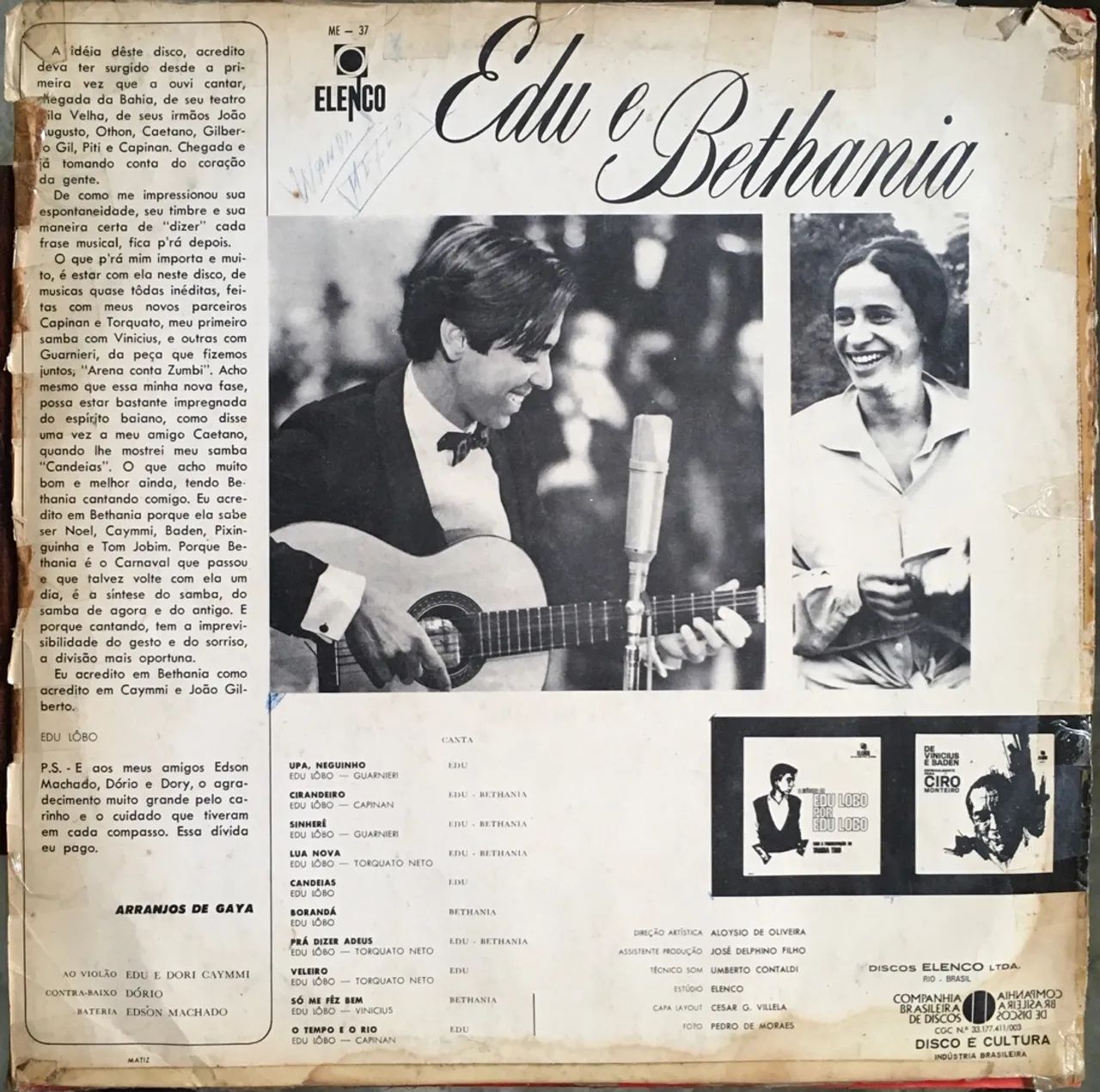 Lp Edu e Bethânia - 1967 - Foto 2