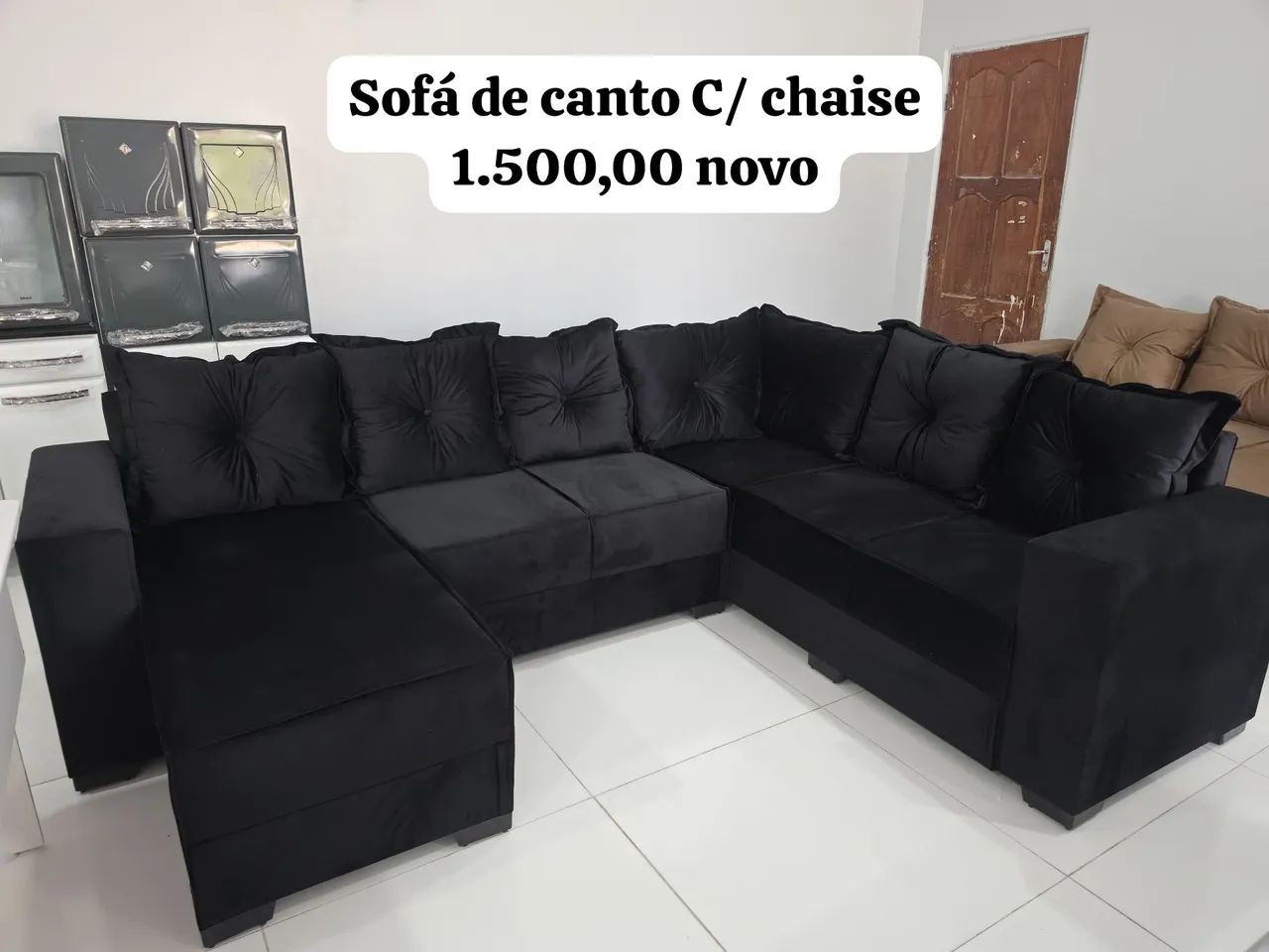 Sofá de canto com chaise novo - Foto 5
