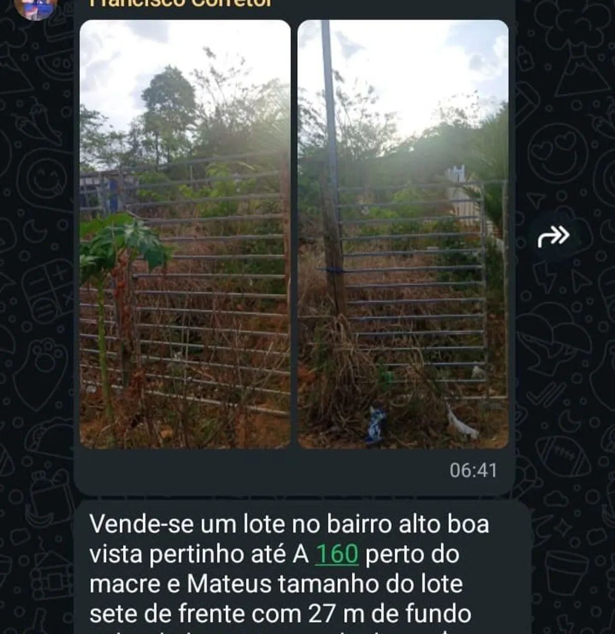 Vendo este lote 
