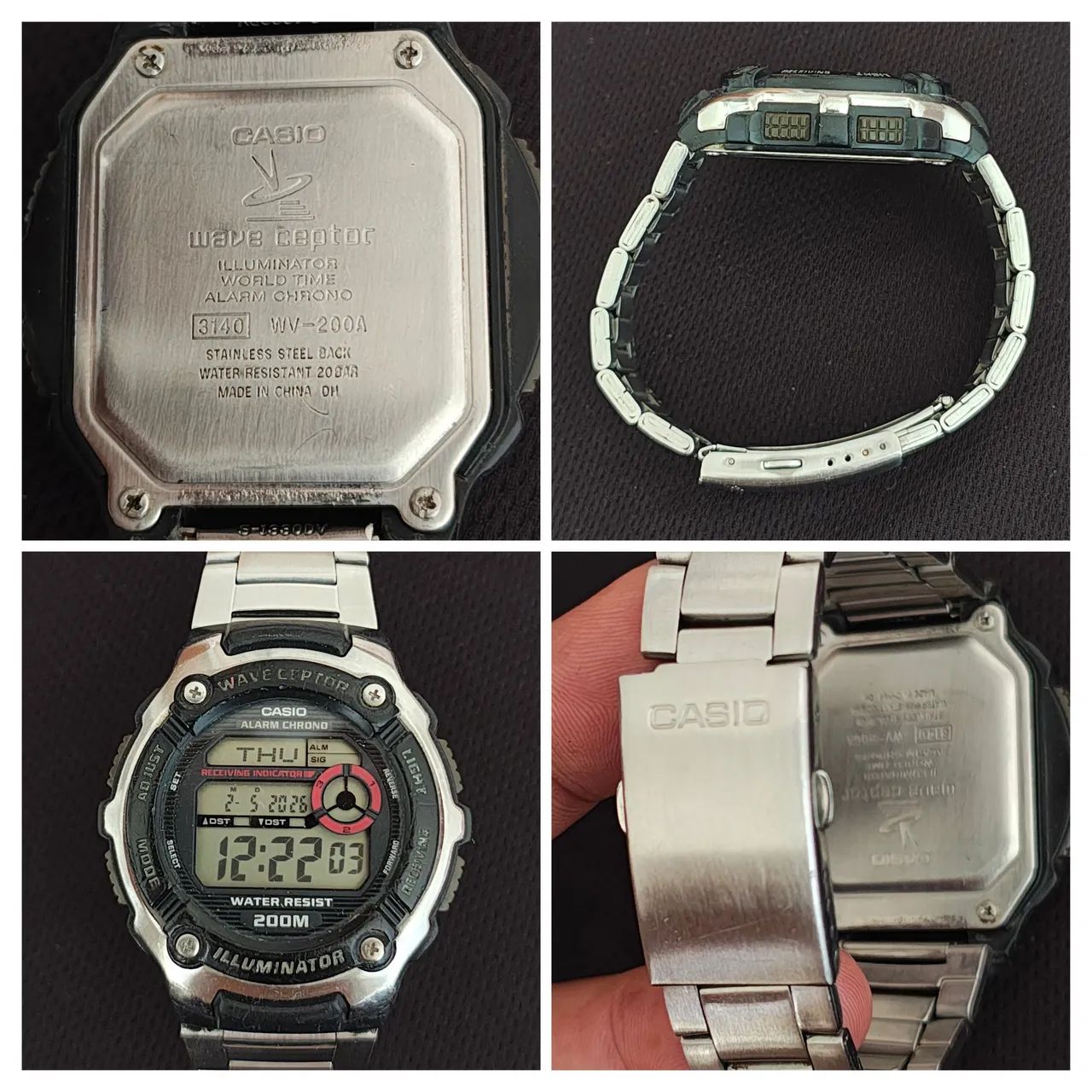 Relógio Casio WV-200A WaveCeptor 200M Alarme Cronógrafo  - Foto 3