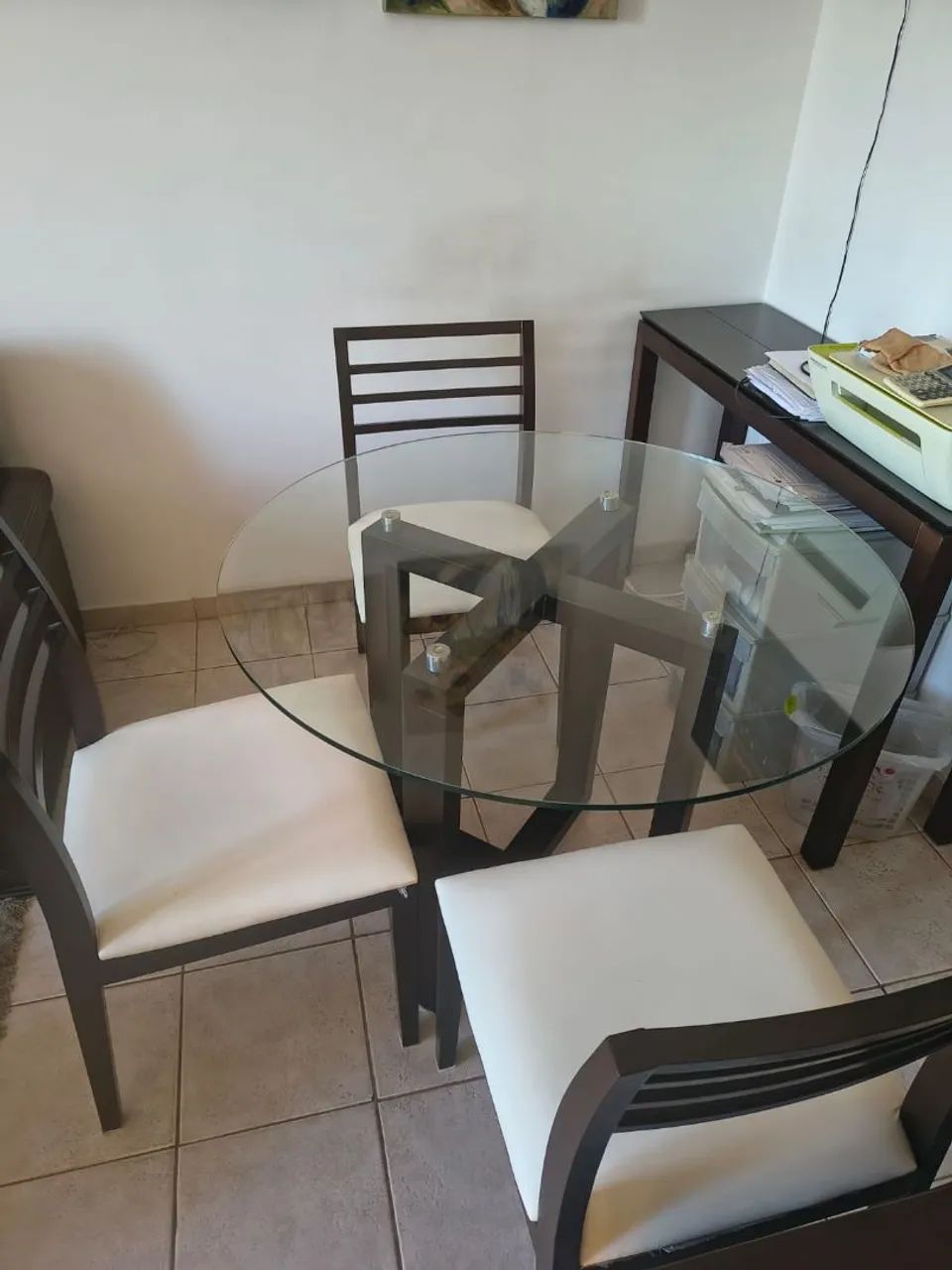 Mesa de vidro ( 1 m ) com 4 cadeiras - Foto 4