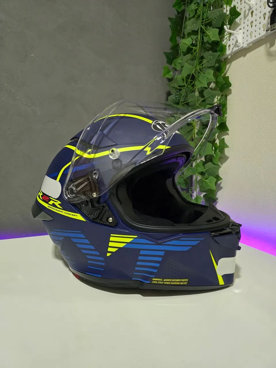 Capacete Moto KYT R2R Concept Blue - Foto 6