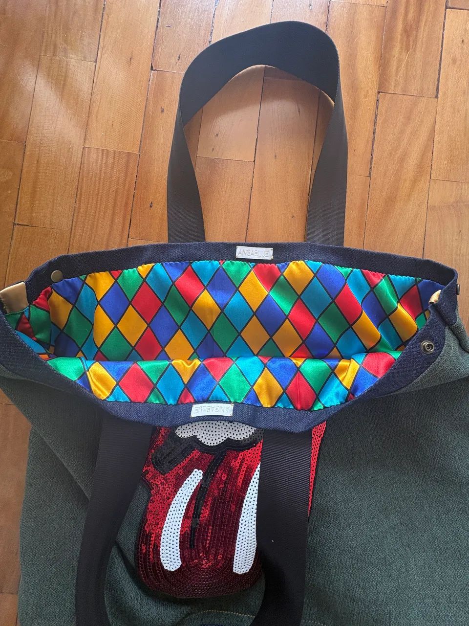 Bolsa de Ombro Verde e Azul - Foto 2