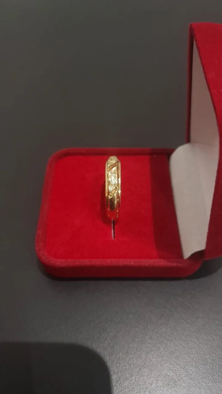 ANEL FLORATA DE OURO 18K 2,85G ARO 18 - Foto 3