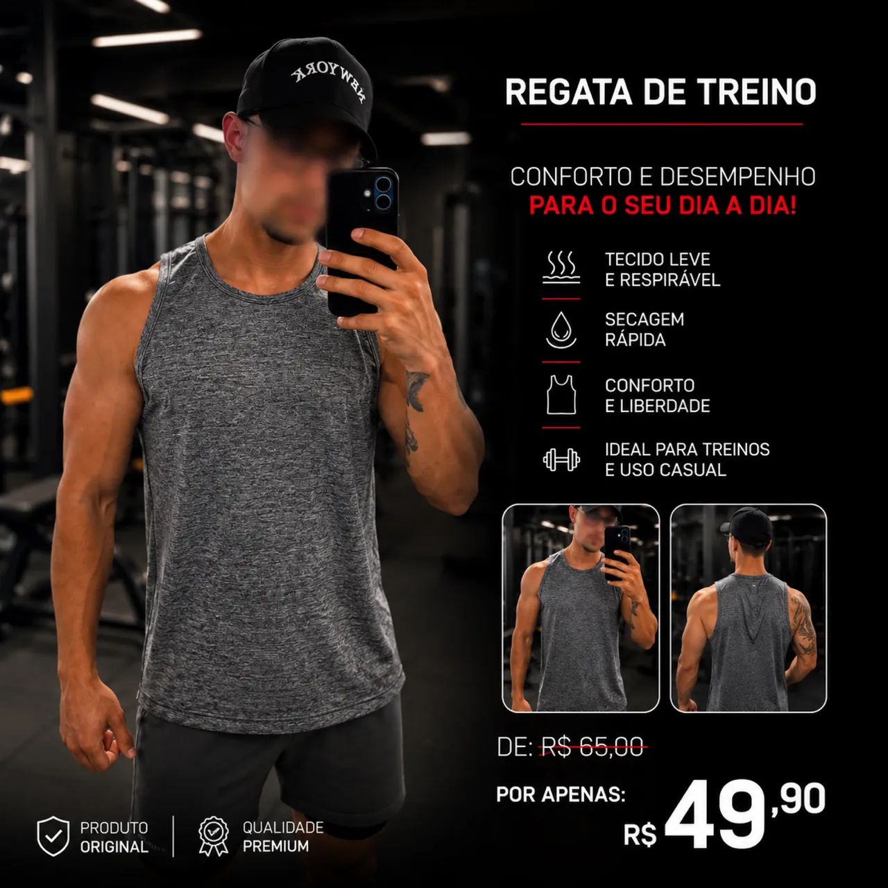Camisetas regatas leves e respiráveis - Foto 3