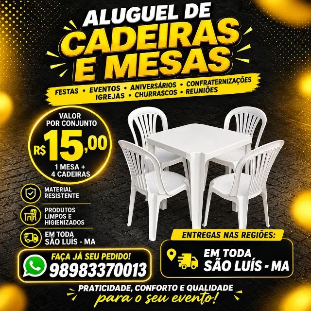 Aluguel de Mesas e Cadeiras para Festas e Eventos