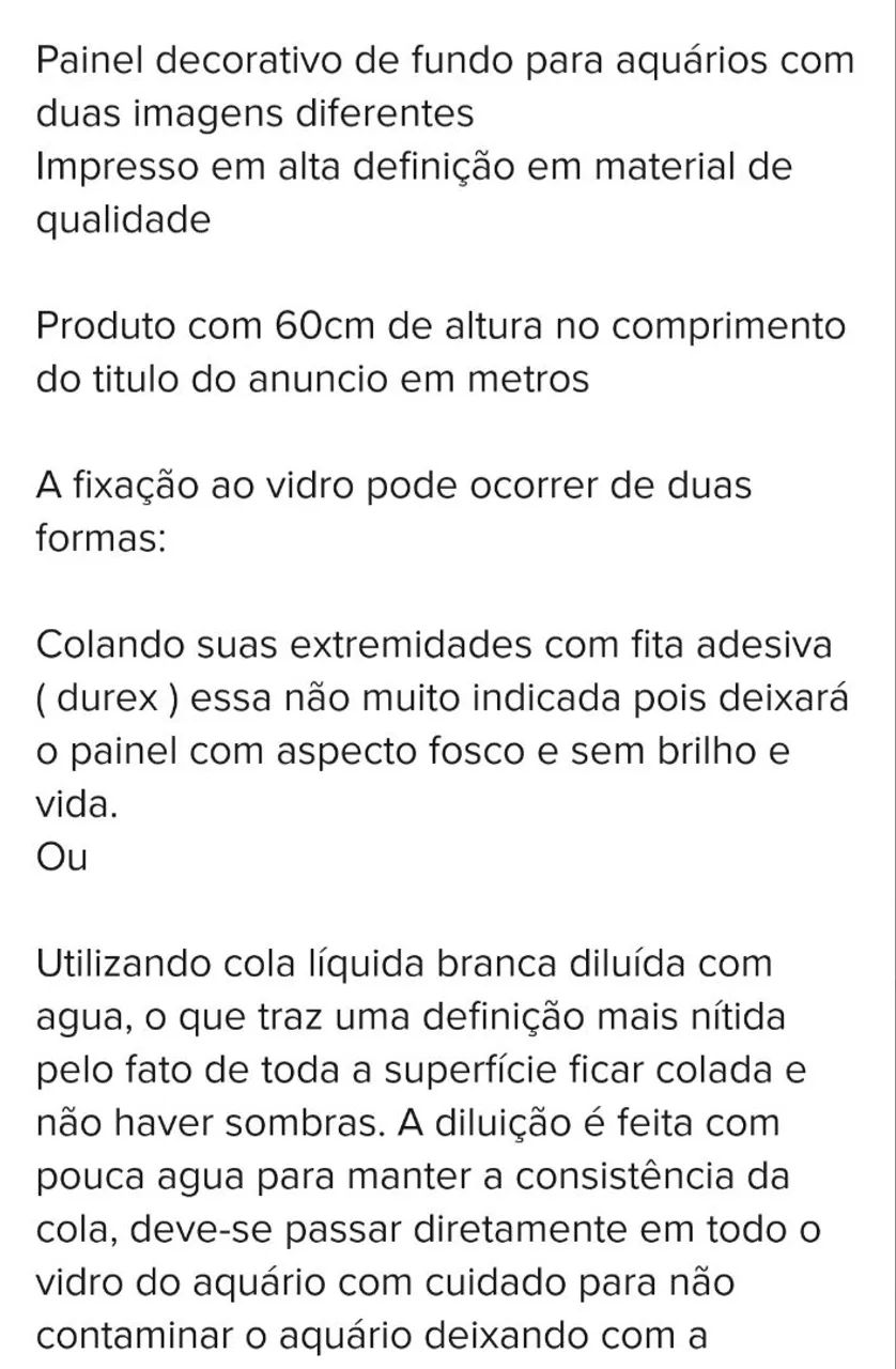 BACKGROUND PAINEL DUPLA FACE PARA FUNDO DE AQUÁRIOS 2M X 60CM NOVO  - Foto 4