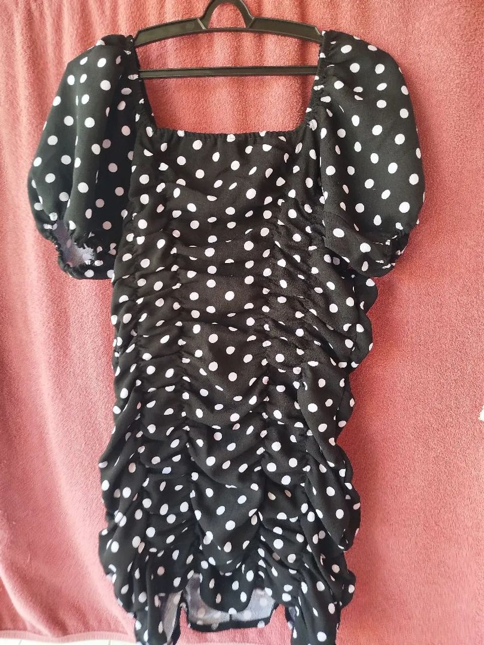 Vestido Drapeado bolinhas -zara - Foto 2