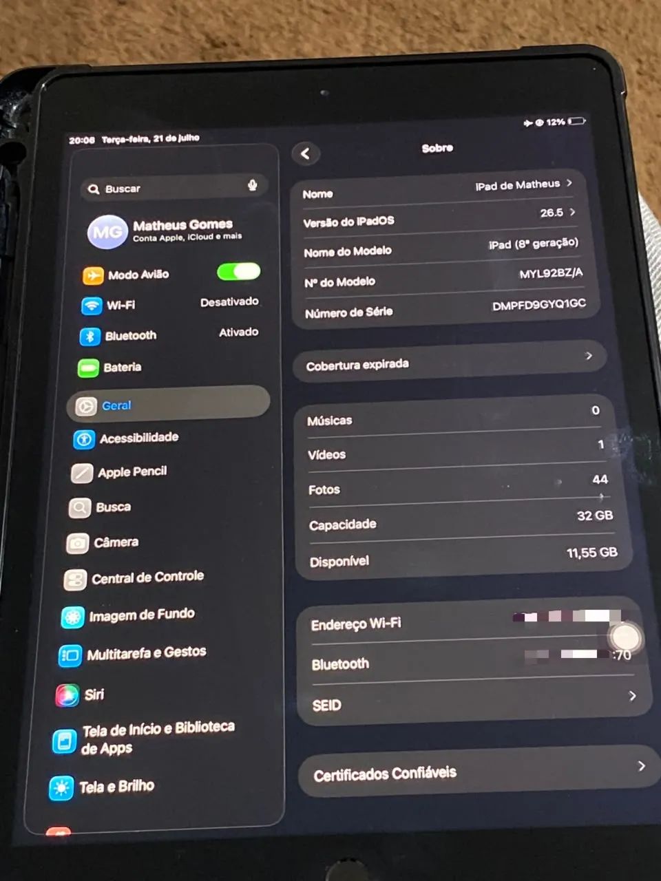 IPAD 8° GERAÇÃO 32GB