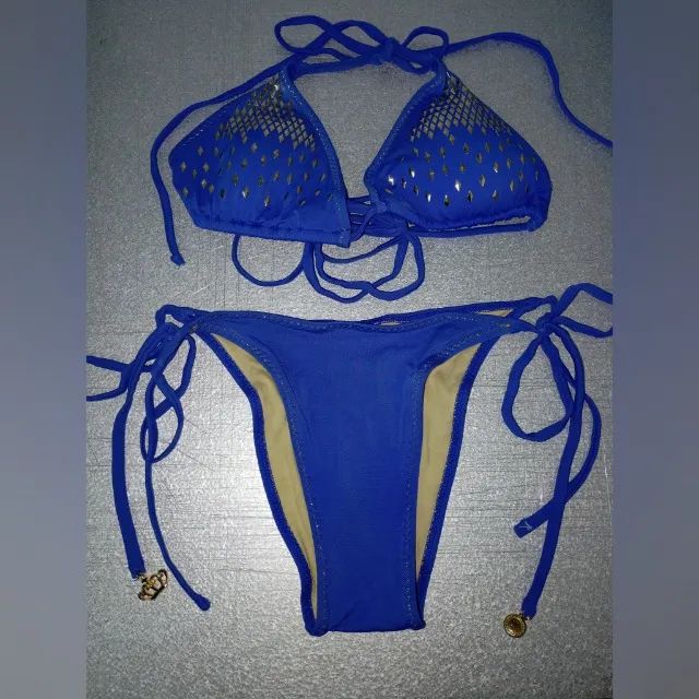 Biquíni Azul com Detalhes Tam. P