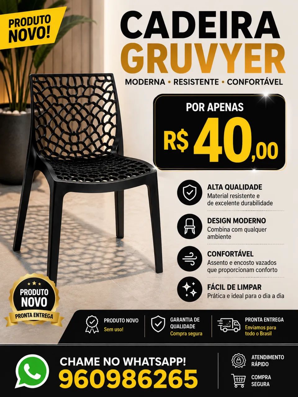 Cadeiras gruvyer novas