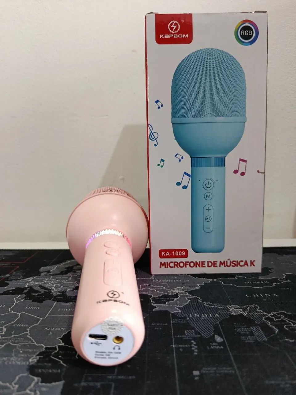 Microfone karaokê via bluetooth com led / MEGA PROMOÇÃO 