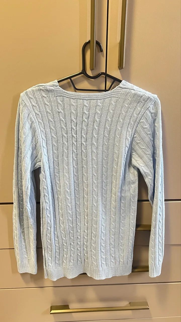 Blusa tricô azul clarinho  - Foto 3