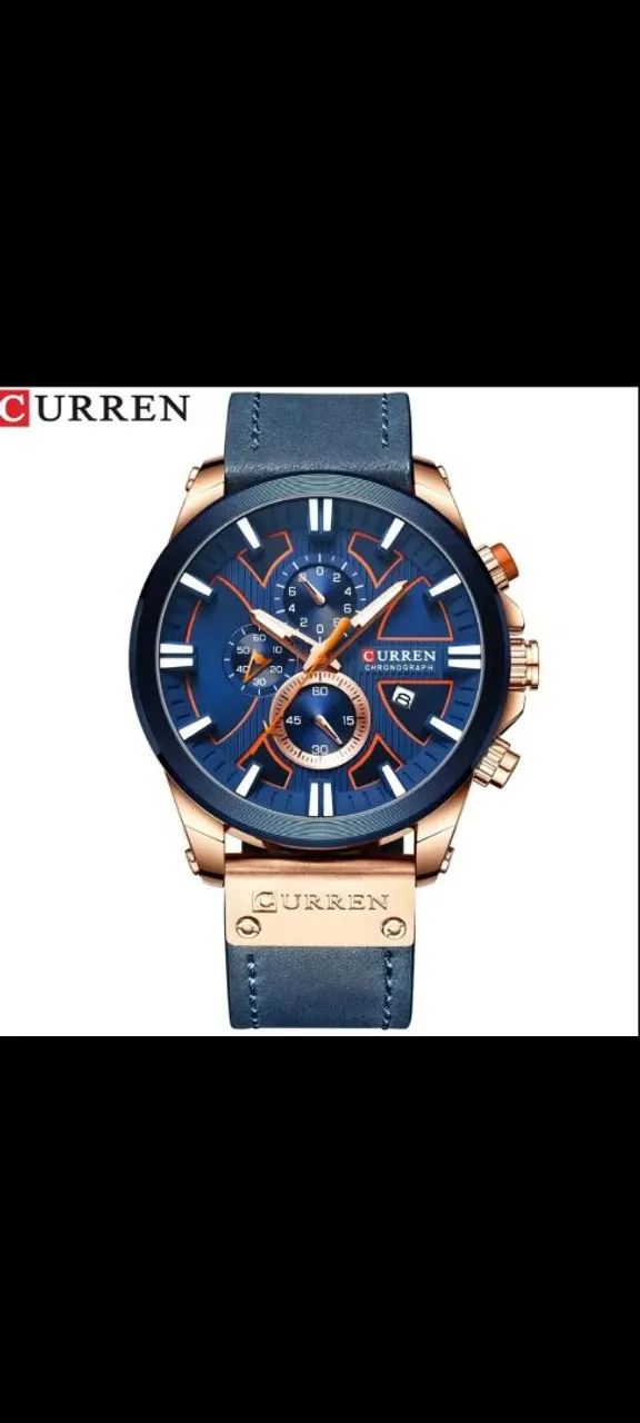 Relógio Curren Masculino pulseira de couro à prova de água  - Foto 2