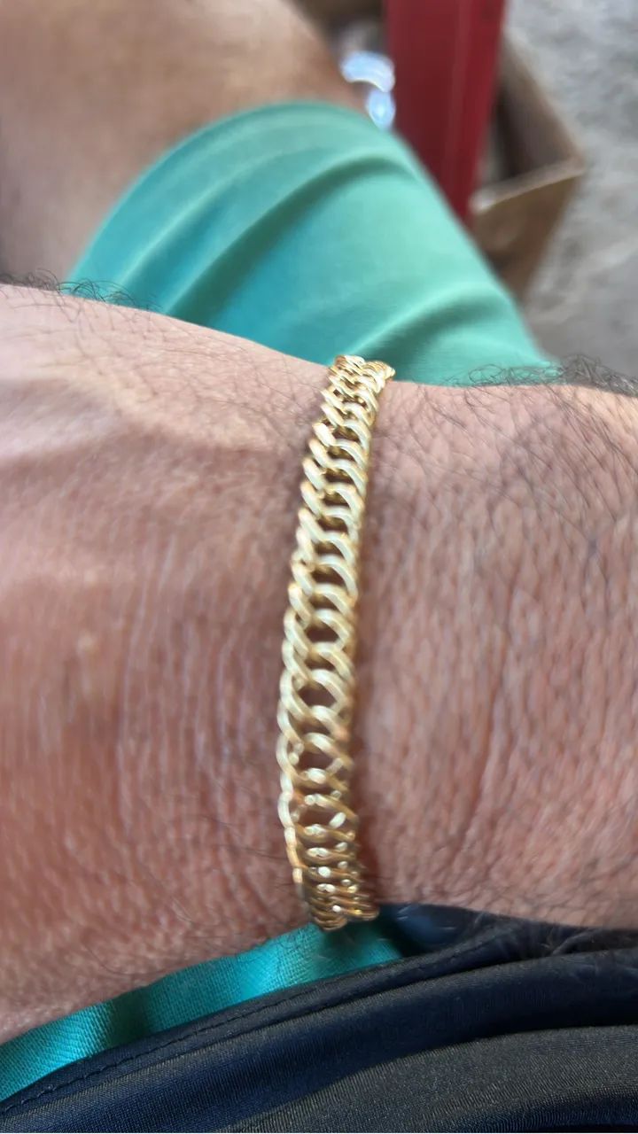 Pulseira ouro 18k grumet duplo  - Foto 3