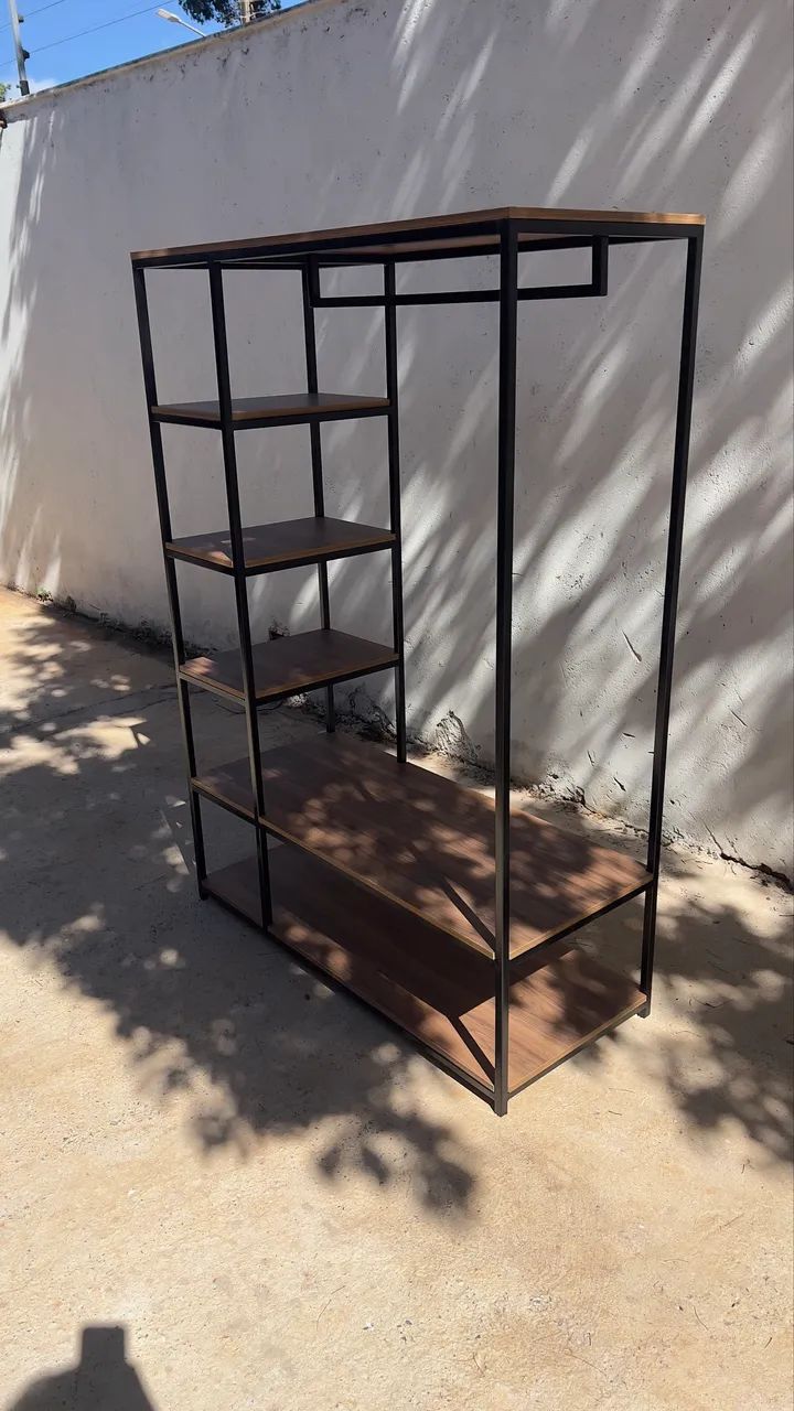 Arara cabideiro estilo industrial 120cm - Foto 5