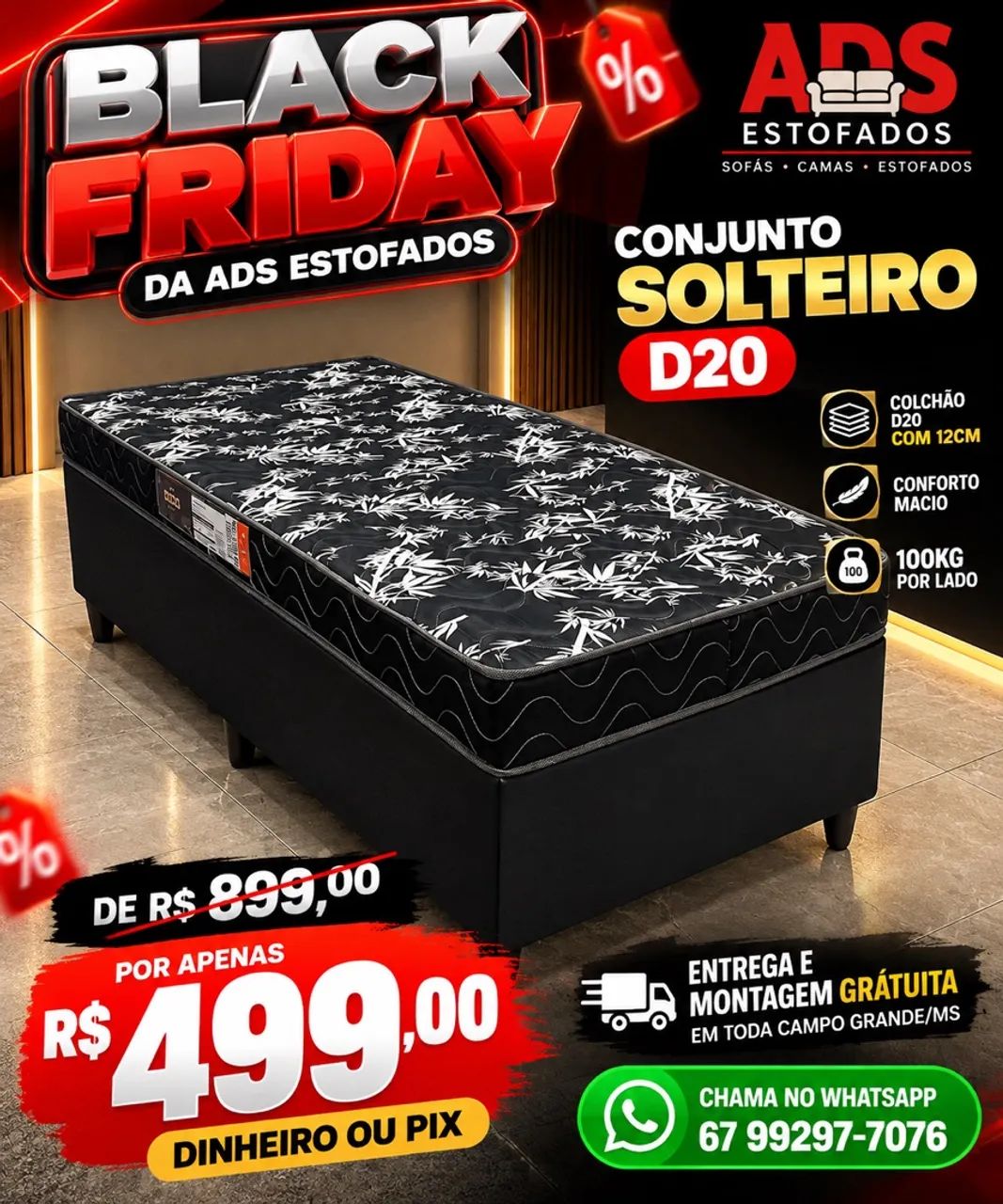 Conjunto solteiro D20 mega oferta 