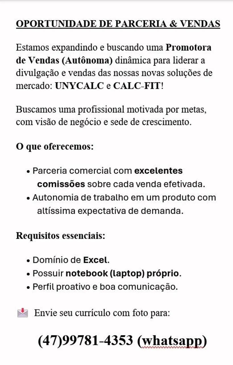 PROMOTORA DE VENDAS