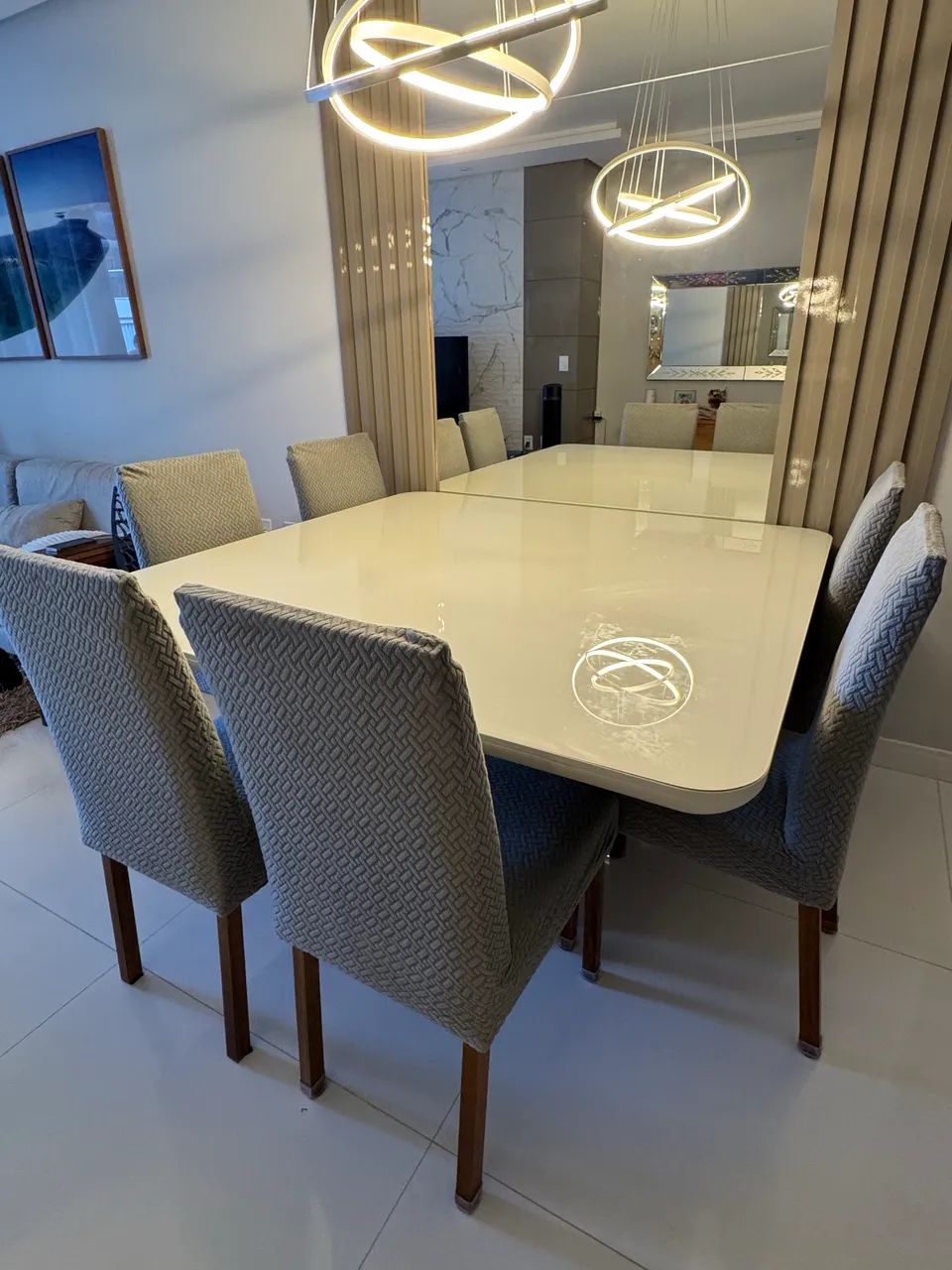 Mesa de jantar Lider Interiores + 6 cadeiras