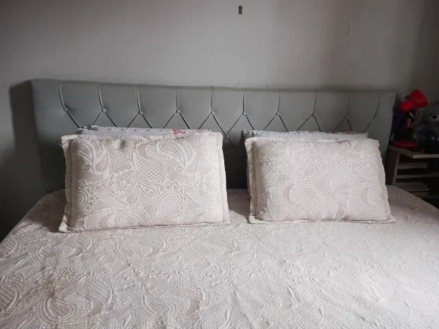 Cama de casal box baú com cabeceira king