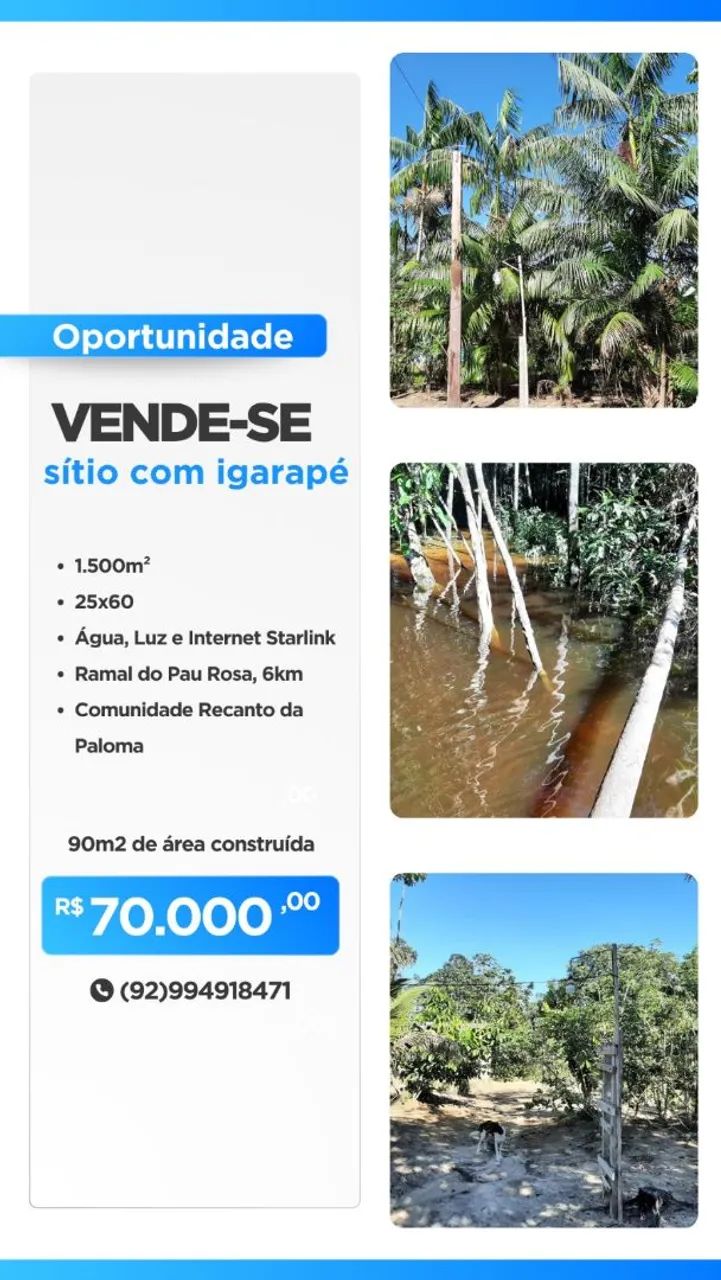 SÍTIO COM IGARAPÉ -  BR174 - Foto 2