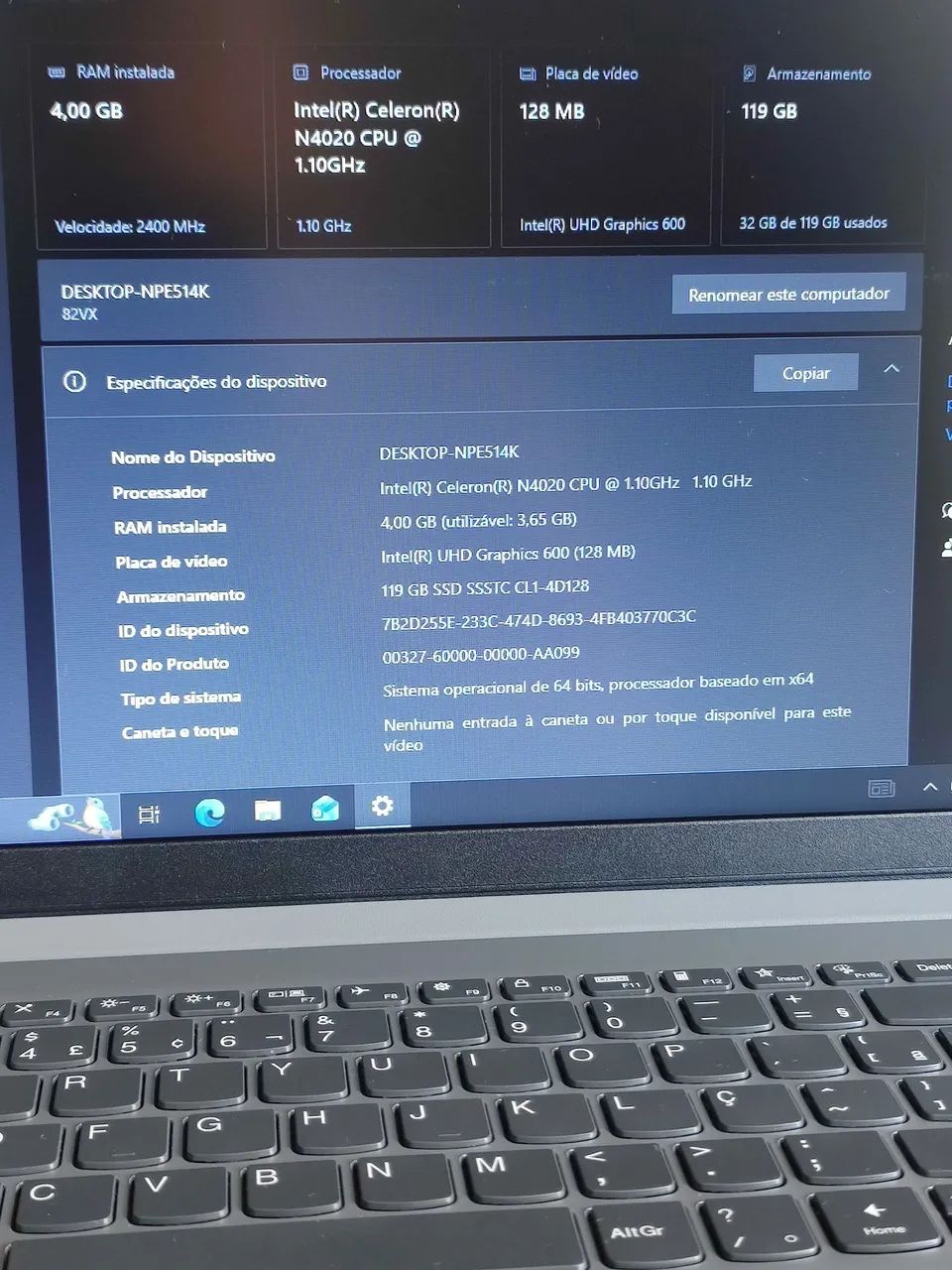 NOTEBOOK LENOVO COM SSD - Foto 3