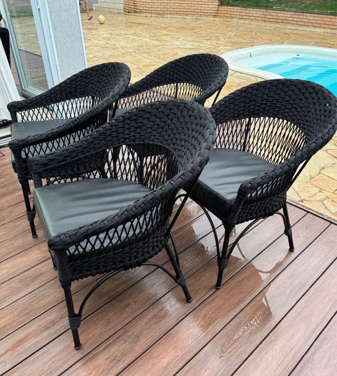 poltrona alumínio tricô e corda náutica jardim sacada área externa  - Foto 3