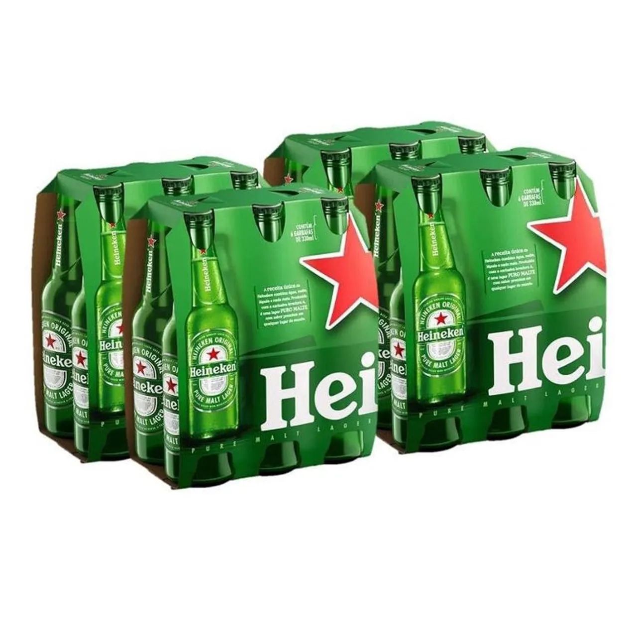 Kit Cerveja Heineken 330ML Long Neck 24 Unidades