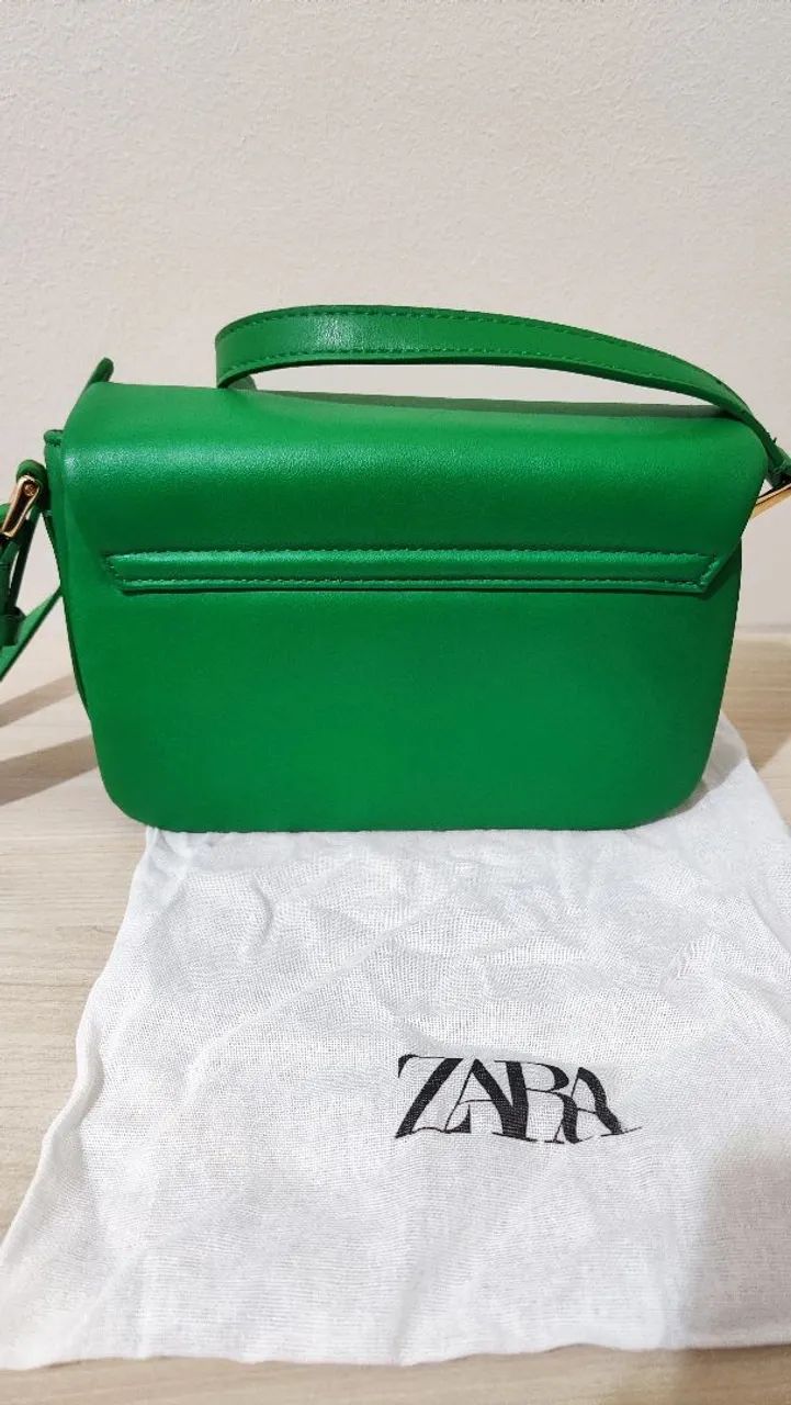 Bolsa Zara verde pequena transversal  - Foto 3