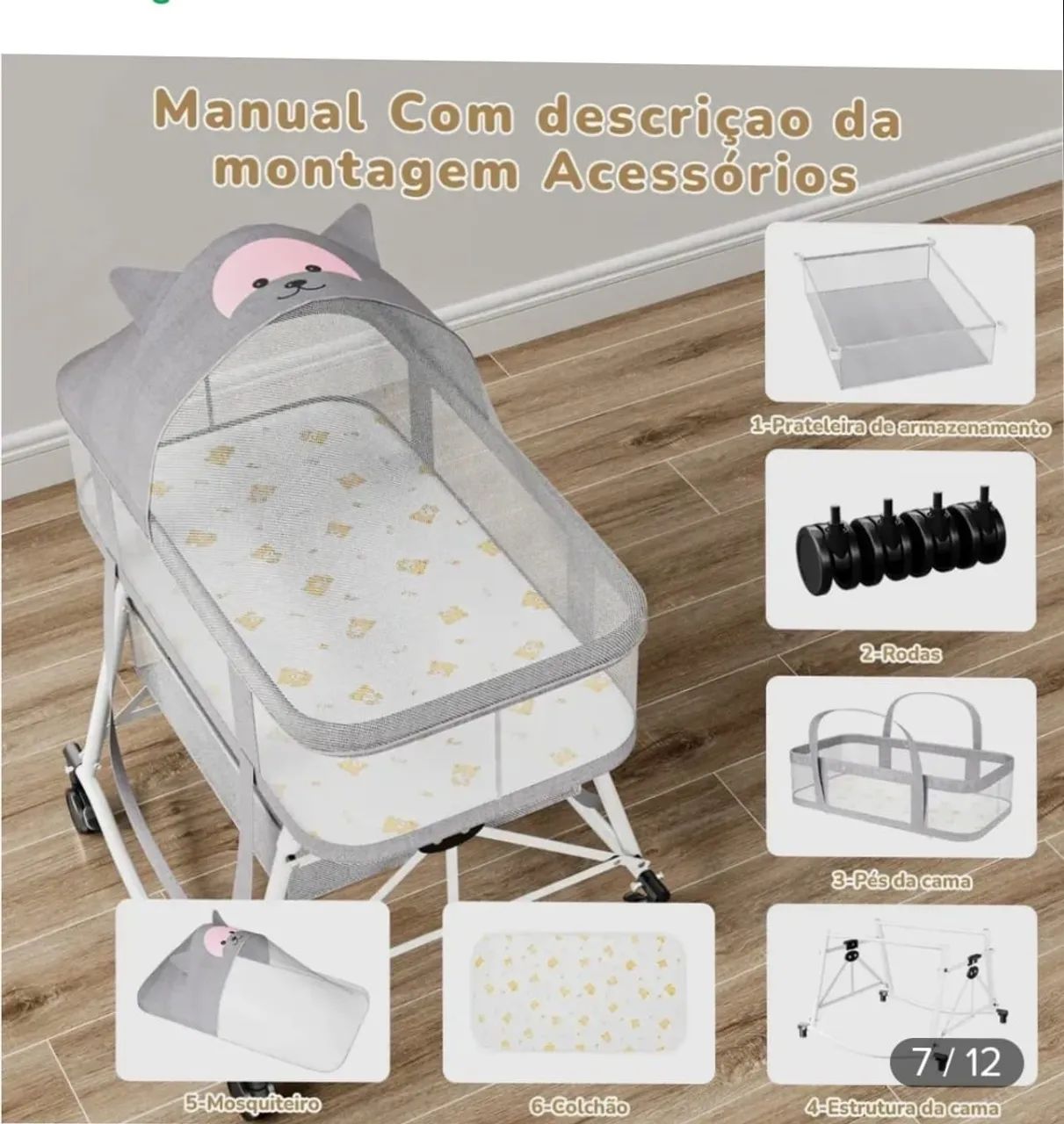 Berço portátil 3 em 1
